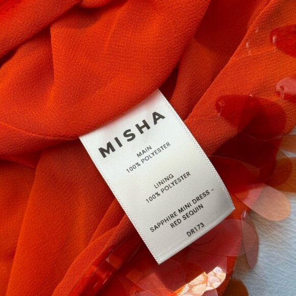 🆕 MISHA COLLECTION 🧿 NWOT Red Sapphire Sequins Mini Dress, Sz XL - US 10 - Picture 13 of 16